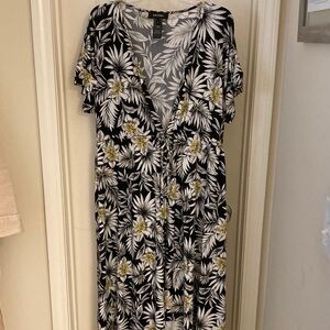 Floral Black and White Dress